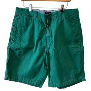 Charter Club chino cotton twill flat front Shorts Seafoam Green 33